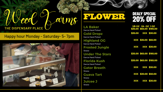 Dispensary video menu