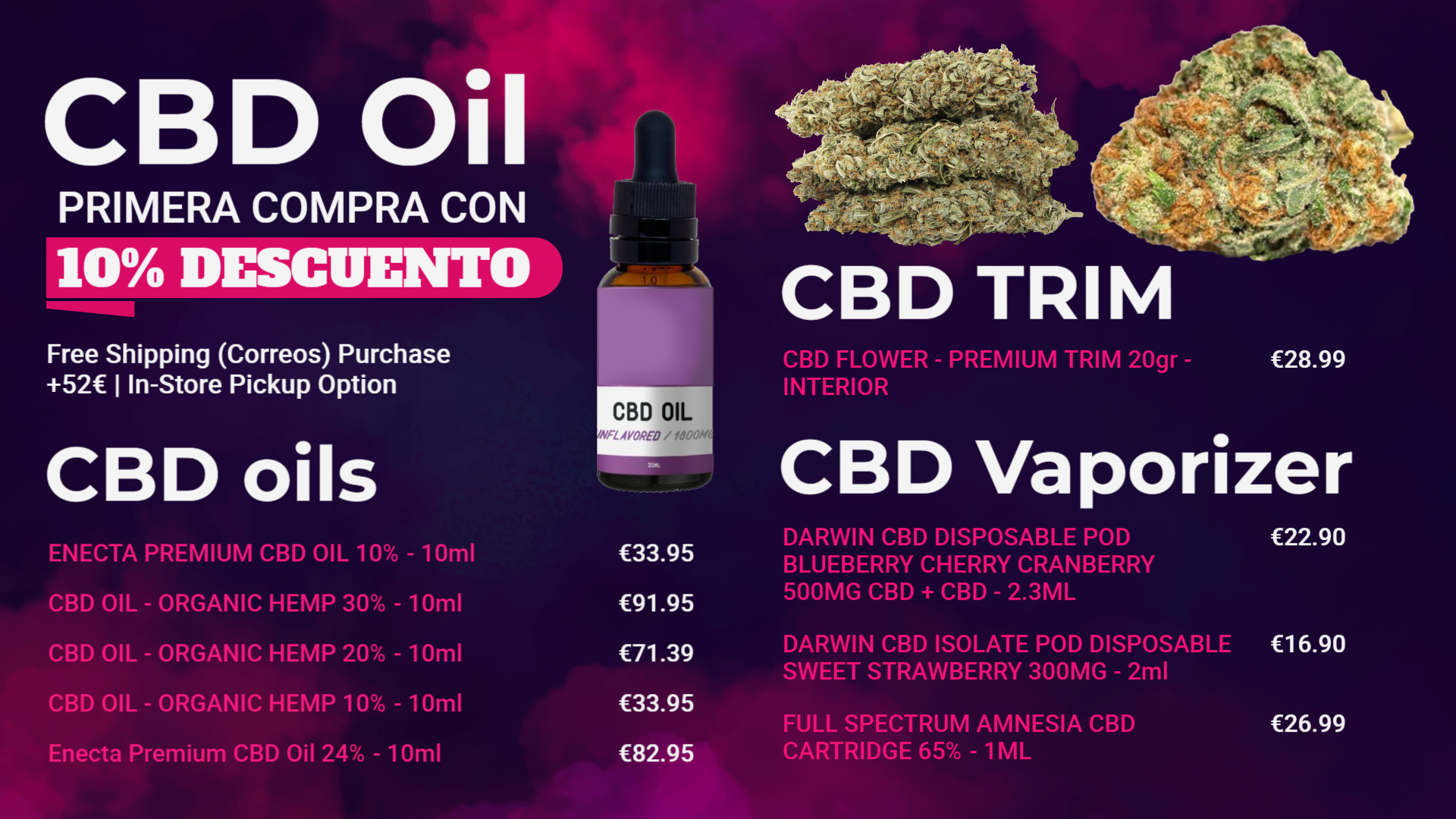 Digital Dispensary CBD Oil Menu Design | Cannamako Marijuana menu design tool