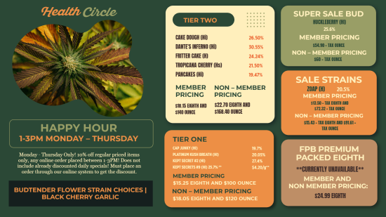 Marijuana digital menu | Cannamako Cannabis (Marijuana) digital menu maker